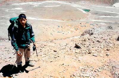 Foto No Aconcágua a caminho ao campo Canadá